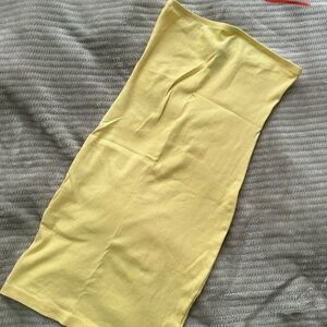 Pastel yellow tube dress